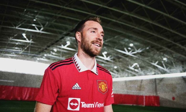 Photo) Man Utd release first pictures of Christian Eriksen in home and away  kit