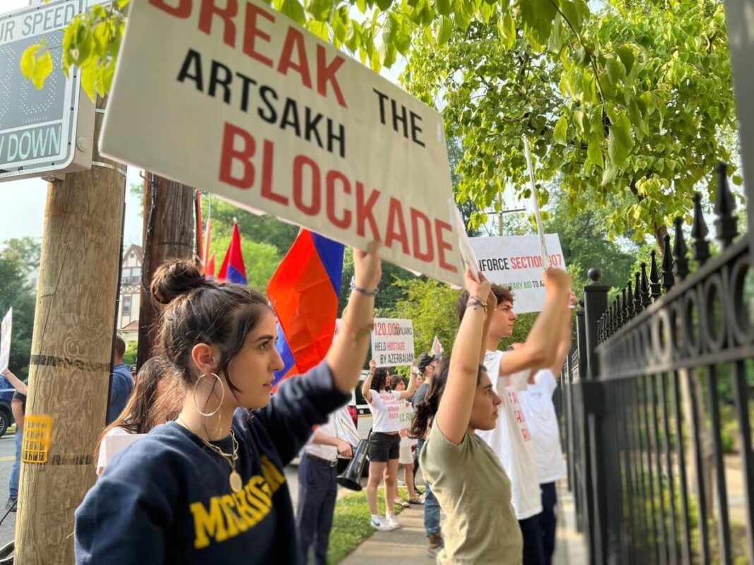 Armenian Americans Stage Protest At The Gates Of Azerbaijans Embassy In Washington Public 